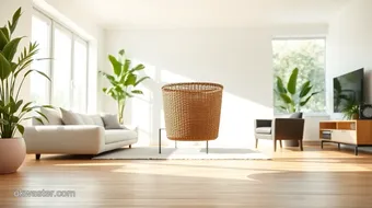 Floated Wicker Waste Can Eco-Friendly Home Solution